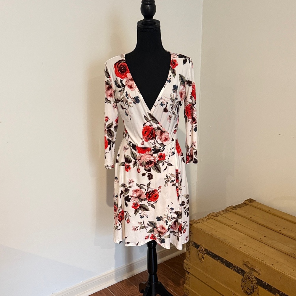 Chic Long Sleeve Floral Dress